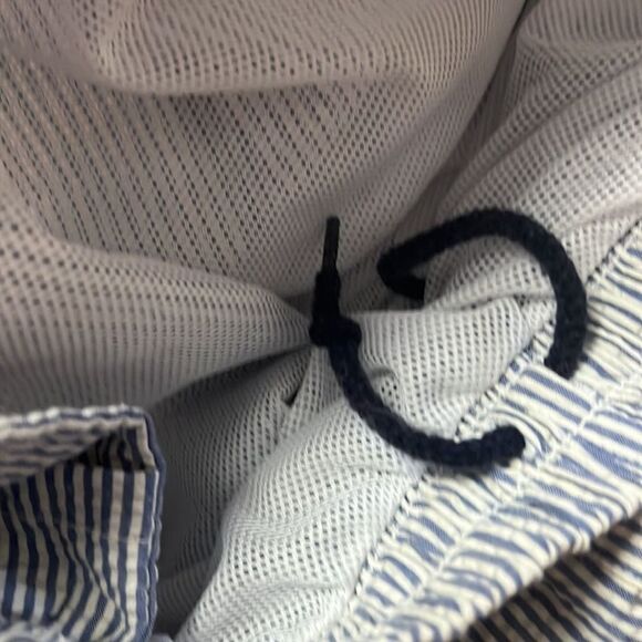 POLO RALPH LAUREN PINSTRIPE SEERSUCKER DRAWSTRING SWIM TRUNKS SHORTS‎ SIZE XL - Picture 5 of 6